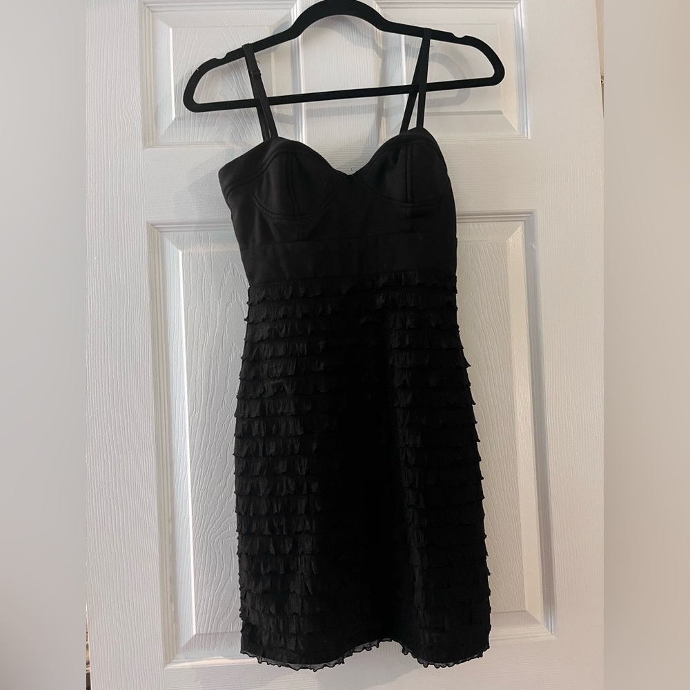 Forever 21 Black Ruffled Mini Dress